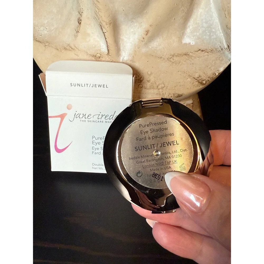 Jane Iredale PurePressed Eye Shadow Duo Sunlit Jewel Gold Brown Mineral Makeup
